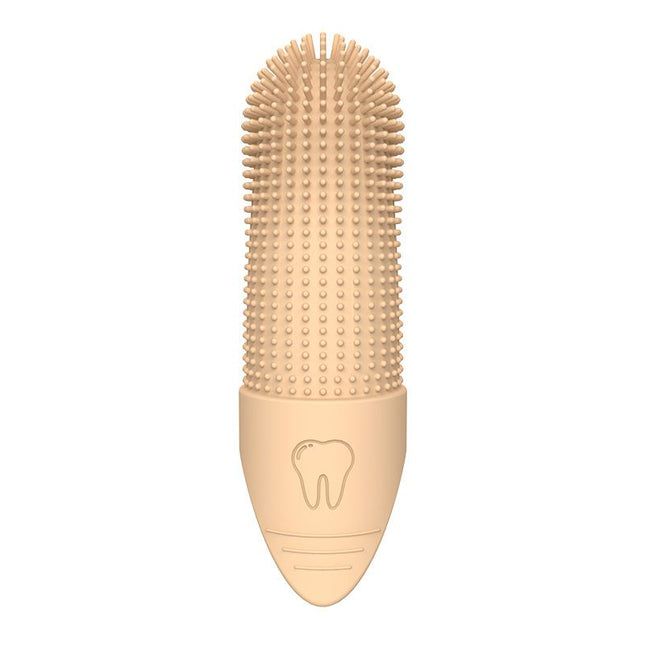 Yellow Silicone Pet Finger Toothbrush for Cats and V888-ELOSUNG50842