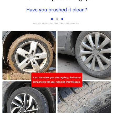 3-piece Car Tyre and Wheel Rim Cleaning Brush - Heavy Duty PP Bristles, Ergonomic L-Shaped Handle, Durable PVC/TPR Construction - Essential Auto Detailing Tool for Deep Cleaning Tyres and Alloy Rims