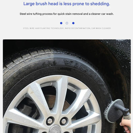 3-piece Car Tyre and Wheel Rim Cleaning Brush - Heavy Duty PP Bristles, Ergonomic L-Shaped Handle, Durable PVC/TPR Construction - Essential Auto Detailing Tool for Deep Cleaning Tyres and Alloy Rims