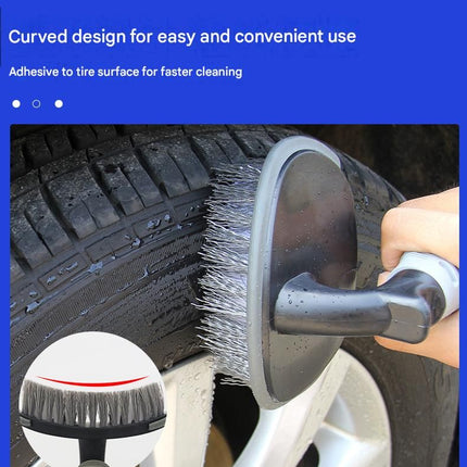3-piece Car Tyre and Wheel Rim Cleaning Brush - Heavy Duty PP Bristles, Ergonomic L-Shaped Handle, Durable PVC/TPR Construction - Essential Auto Detailing Tool for Deep Cleaning Tyres and Alloy Rims