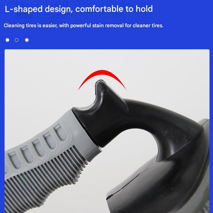 3-piece Car Tyre and Wheel Rim Cleaning Brush - Heavy Duty PP Bristles, Ergonomic L-Shaped Handle, Durable PVC/TPR Construction - Essential Auto Detailing Tool for Deep Cleaning Tyres and Alloy Rims