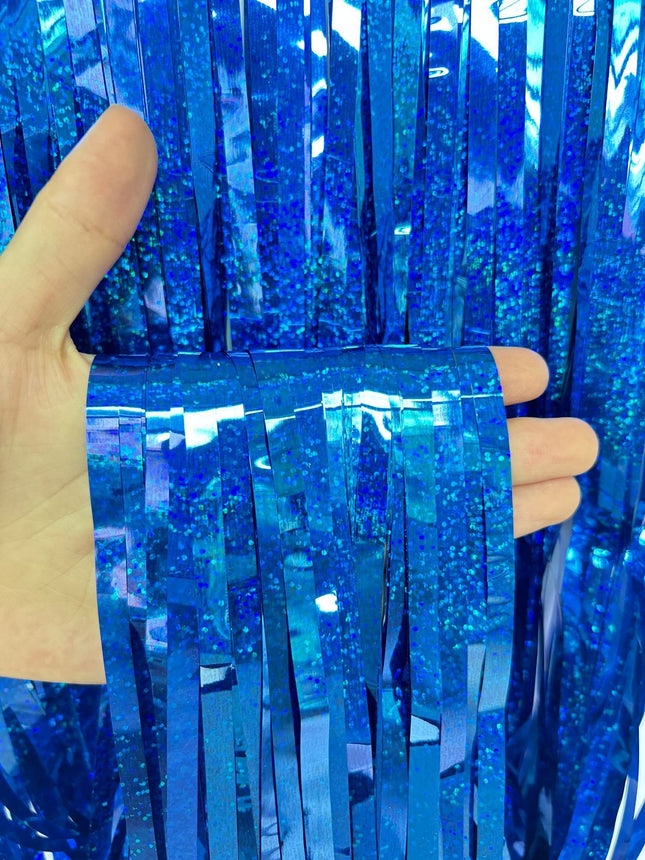 5-piece Dark blue Laser Tinsel Foil Fringe V888-ELOSUNG50852
