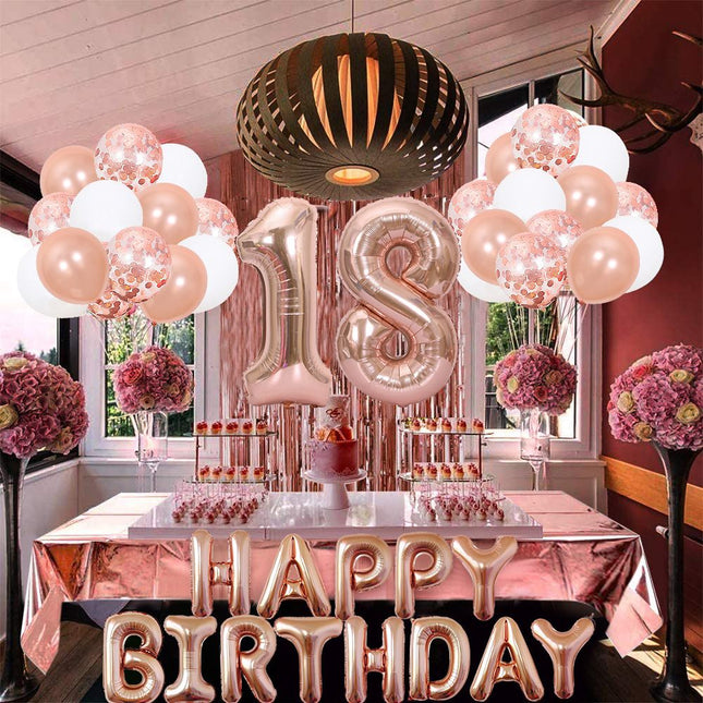 Rose Gold 18th Birthday Balloon Decoration – product detail