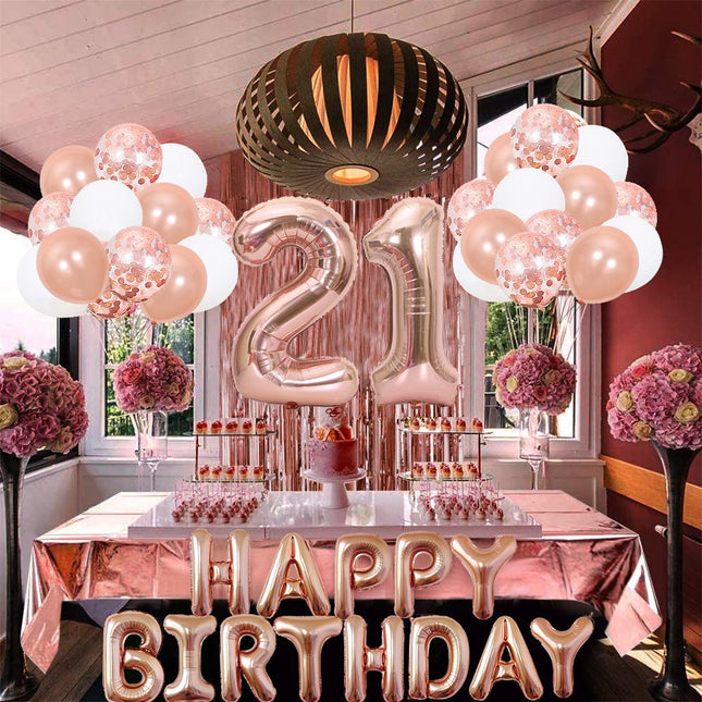 Rose Gold 21th Birthday Balloon Decoration – product detail