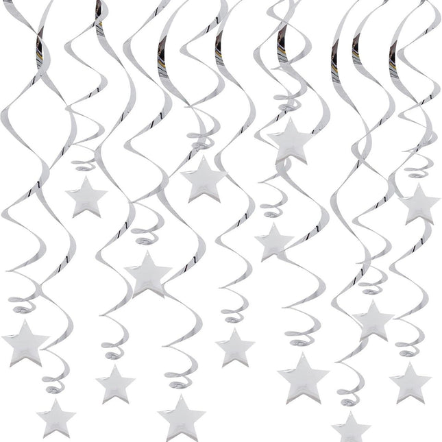 30-Piece Set for Silvery Star Spiral Hanging V888-ELOSUNG50861