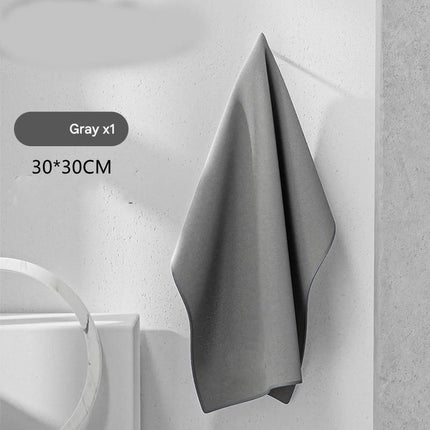 30*30 cm Grey Coral Fleece & Suede Microfiber Cloth Double-Sided Car Wash Towel  , 5X Water Absorption, Scratch-Free & Lint-Free, 360° Stitched Edge for Car Detailing, Glass, Home Cleaning - Multi-Purpose Auto Care Cloth