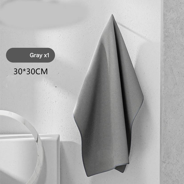 30 30 cm Grey Coral Fleece & Suede Microfiber Cloth Double-Sided Car Wash Towel 5X V888-ELOSUNG50871