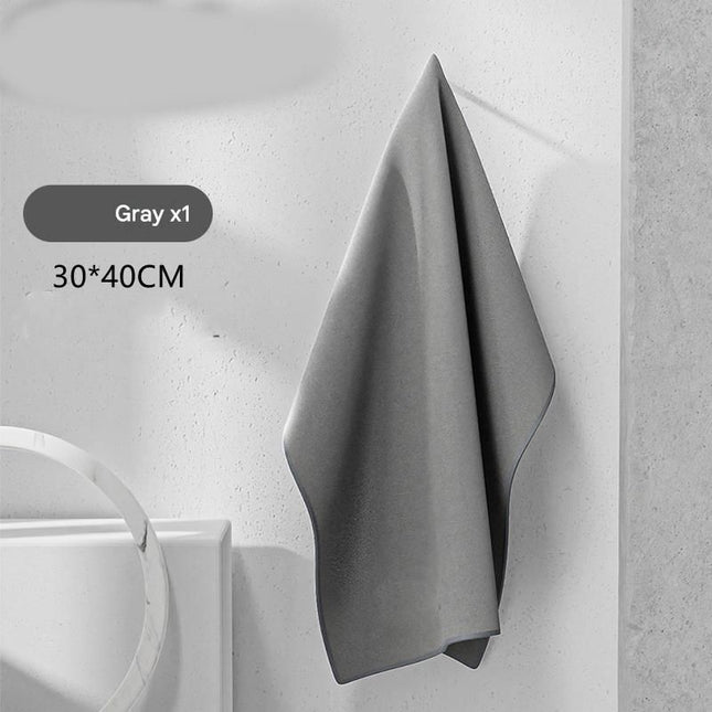 30 40 cm Grey Coral Fleece & Suede Microfiber Cloth Double-Sided Car Wash Towel 5X V888-ELOSUNG50872