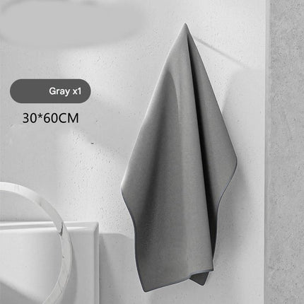 30*60 cm Grey Coral Fleece & Suede Microfiber Cloth Double-Sided Car Wash Towel  , 5X Water Absorption, Scratch-Free & Lint-Free, 360° Stitched Edge for Car Detailing, Glass, Home Cleaning - Multi-Purpose Auto Care Cloth