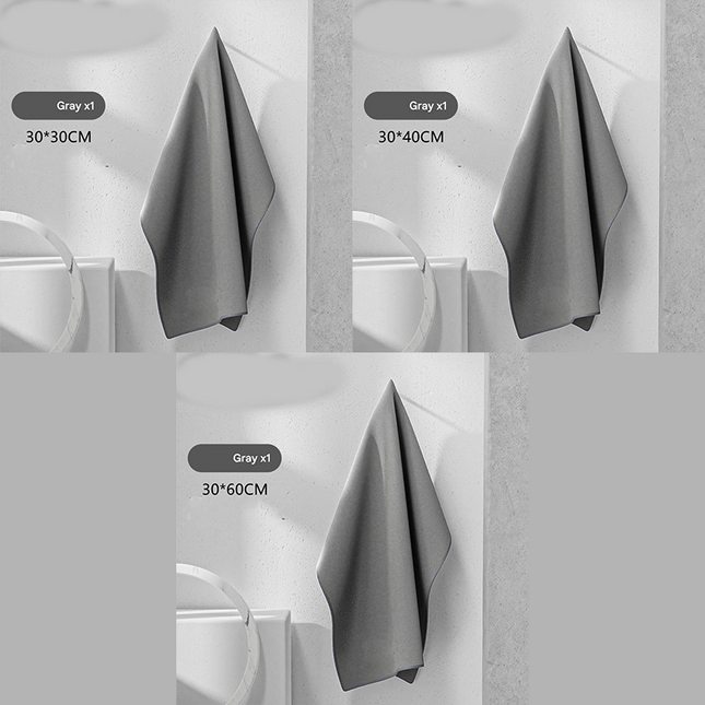 3-piece Grey Coral Fleece & Suede Microfiber Cloth Double-Sided Car Wash Towel 5X Water V888-ELOSUNG50874