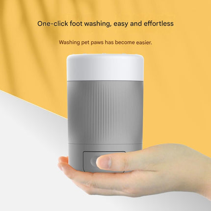 Grey Pet Paw Cleaner Cup - Portable Dog Foot Washer with Soft Silicone Bristles - Easy Clean, Detachable Design for Small to Medium Dogs & Cats