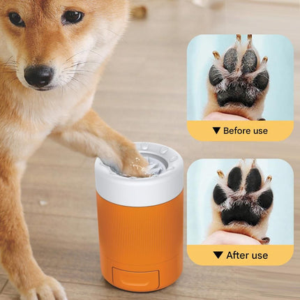 Grey Pet Paw Cleaner Cup - Portable Dog Foot Washer with Soft Silicone Bristles - Easy Clean, Detachable Design for Small to Medium Dogs & Cats