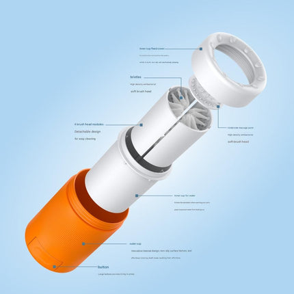 Orange Pet Paw Cleaner Cup - Portable Dog Foot Washer with Soft Silicone Bristles - Easy Clean, Detachable Design for Small to Medium Dogs & Cats