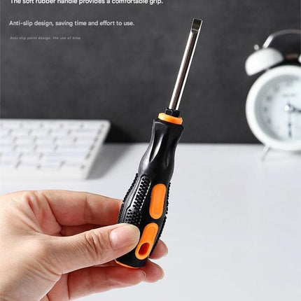 8-in-1 Black and Orange Multi-Bit Screwdriver Set - Compact Precision Tool Kit with Phillips and Slotted Bits - Ergonomic Handle, Hex Shank Design, Portable Storage Base,Chrome vanadium steel - Ideal for Electronics, PC, Appliances, and DIY Repairs
