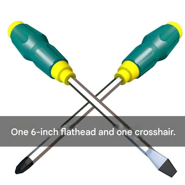 2-piece Green One 6-inch Phillips screwdriver and one 6-inch flathead screwdriver V888-ELOSUNG50895