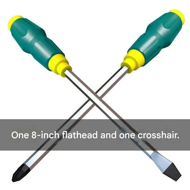 2-piece Green One 8-inch Phillips screwdriver and one 8-inch flathead screwdriver V888-ELOSUNG50896