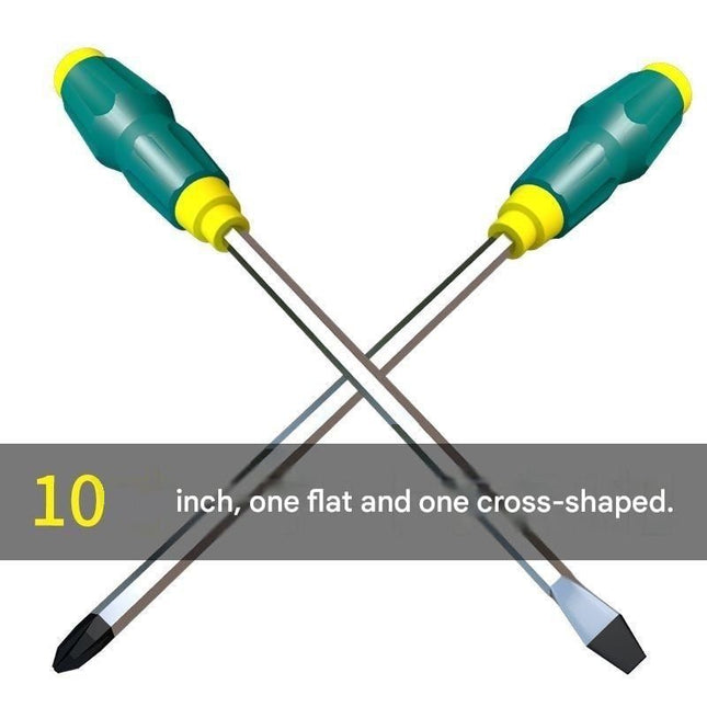 2-piece Green One 10-inch Phillips screwdriver and one 10-inch flathead screwdriver V888-ELOSUNG50897