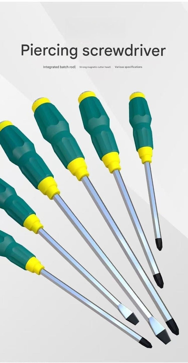 2-piece Green One 10-inch Phillips screwdriver and one 10-inch flathead screwdriver – product detail