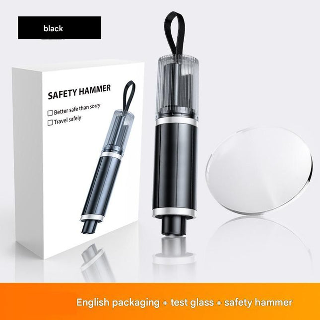 Black 2-in-1 Car Window Breaker and Seatbelt Cutter