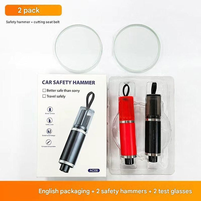 2-piece Black and Red 2-in-1 Car Window Breaker and Seatbelt V888-ELOSUNG50903
