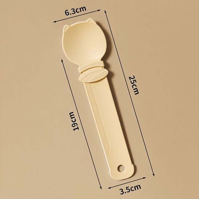 Beige Cat Treat Spoon for Wet Food & Paste