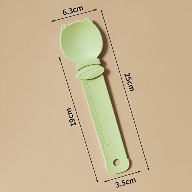 Green Cat Treat Spoon for Wet Food & Paste