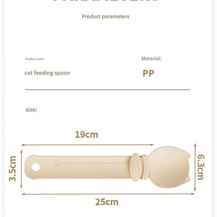 4-piece Beige and Pink and Green and Purple- Cat Treat Spoon for Wet Food & Paste - Extra-Long PP Handle, Food-Grade Squeeze Feeder with Anti-Spill Bowl, Easy One-Handed Operation for Cats