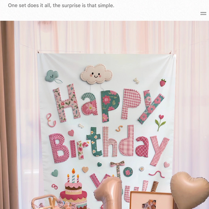 Blue Happy Birthday Backdrop Banner - Reusable Fabric Party Decoration with Colourful Lettering, Photo Background for Birthday, Celebration
