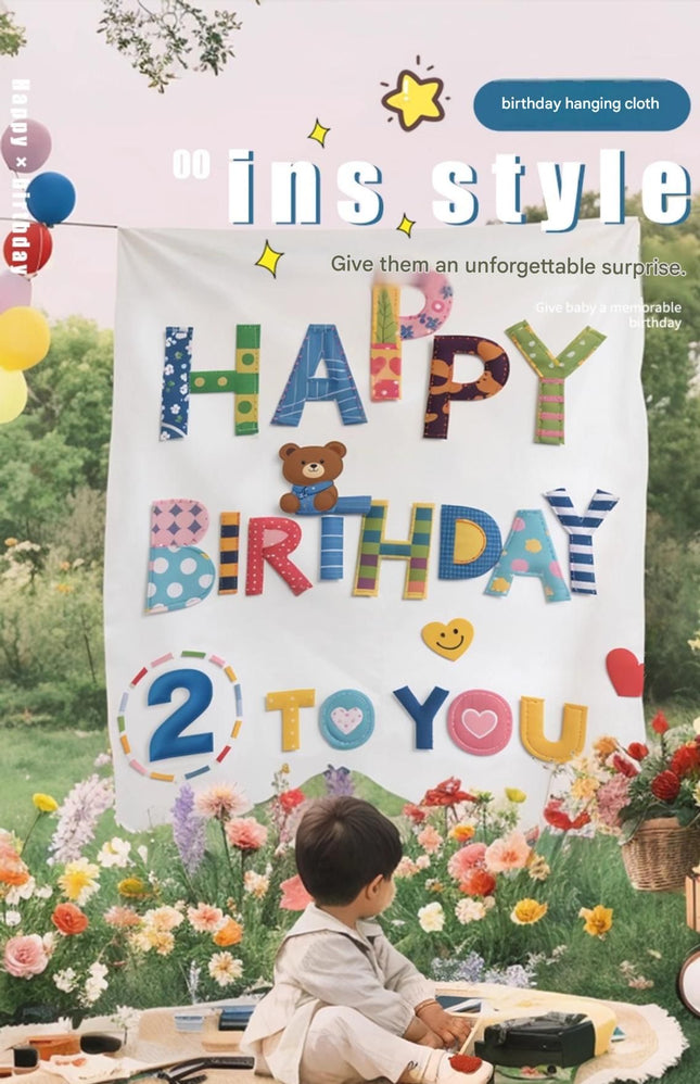 Pink Happy Birthday Backdrop Banner – product detail