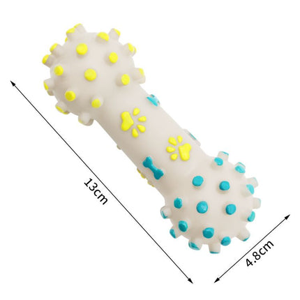 Yellow and Blue Squeaky Bone Durable TPR Dog Chew Toys Set -  for Teeth Cleaning - Non-Toxic, Bite-Resistant, Easy Clean - Interactive Play for Medium to Large Dogs