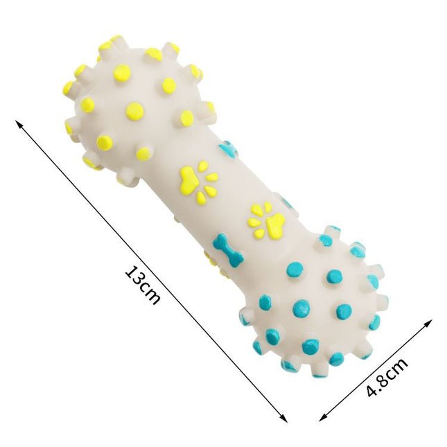 Yellow and Blue Squeaky Bone Durable TPR Dog Chew Toys V888-ELOSUNG50931