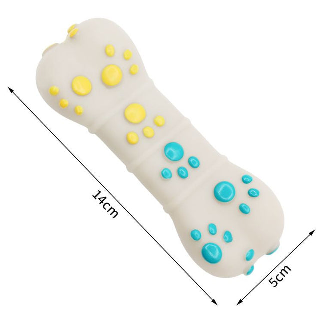 Yellow and Blue Spiked ring barbell Durable TPR Dog Chew Toys V888-ELOSUNG50932