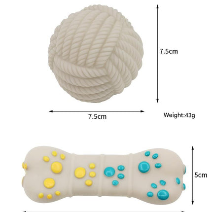 Yellow and Blue Spiked ring barbell Durable TPR Dog Chew Toys Set -  for Teeth Cleaning - Non-Toxic, Bite-Resistant, Easy Clean - Interactive Play for Medium to Large Dogs
