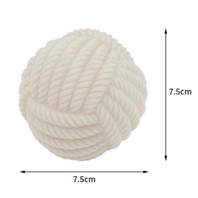 White Rope Ball Durable TPR Dog Chew Toys Set