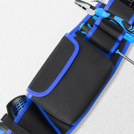 Blue Professional Oxford Cloth Tool Waist Bag –Tool Belt, Multifunctional Work Belt, Men's Robust, Adjustable Tool Belt - Heavy-Duty 600D Waterproof for Electricians, Mechanics & Construction Workers