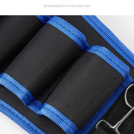 Blue Professional Oxford Cloth Tool Waist Bag –Tool Belt, Multifunctional Work Belt, Men's Robust, Adjustable Tool Belt - Heavy-Duty 600D Waterproof for Electricians, Mechanics & Construction Workers