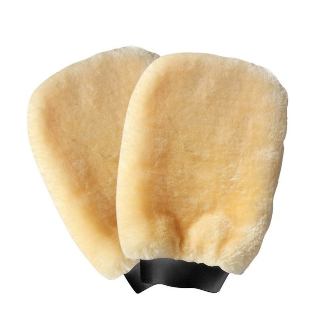 2-Piece Beige Microfiber Car Wash Mitt