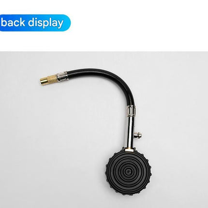 Black High Precision Mechanical Tyre Pressure Gauge - Durable Stainless Steel & Rubber Construction, Long Flexible Hose, Pressure Release & Zeroing Valve, 0-100 PSI Dial for Car, SUV, Motorcycle, Van