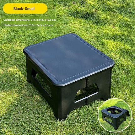 Black Small size Portable Folding Toilet Stool - PP Material - 100kg Load Capacity, Compact & Lightweight, Odor-Resistant Design, for Camping, Road Trips, Outdoor Emergencies, Travel-Friendly Solution