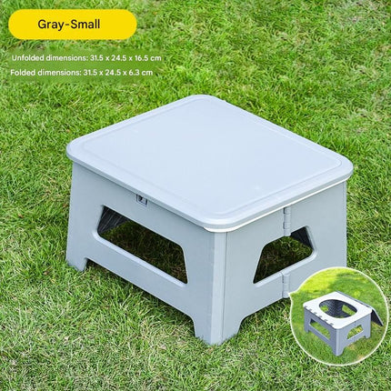Gray Small size Portable Folding Toilet Stool - PP Material - 100kg Load Capacity, Compact & Lightweight, Odor-Resistant Design, for Camping, Road Trips, Outdoor Emergencies, Travel-Friendly Solution