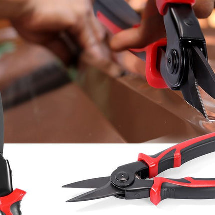 Black and Red 5 in 1 Interchangeable Plier Tool Set - High Carbon Steel - Wire Stripper, Crimper, Cutter, Linesman Pliers, Shear - Multi-Purpose for Electricians, DIY, Home Repair, Compact & Durable