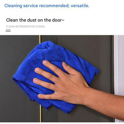 6-Piece Home Cleaning Kit - Blue Rechargeable Mini Desktop Vacuum Cleaner with 5 Reusable Microfiber Towels - USB Powered, Strong Suction, Lint-Free & Super Absorbent for Kitchen, Car, Office & Pet Hair