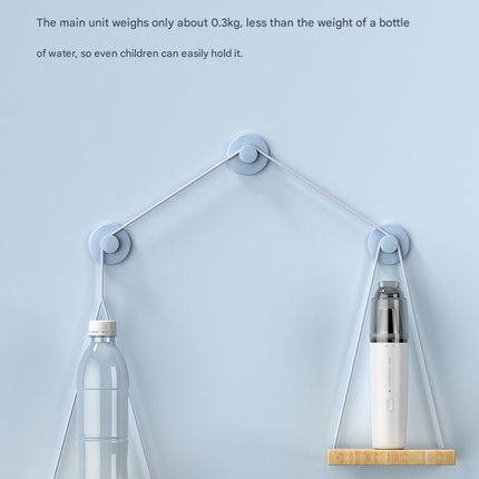White Mini Portable Car Vacuum Cleaner - 120W Strong Suction, Handheld Wireless, Lightweight 300g, Wet and Dry Use, for Car Interior, Home, Office, and Travel