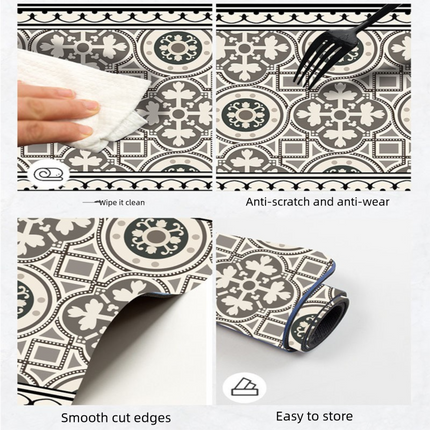Diatom Mud Kitchen Counter Mat - Quick Dry Absorbent Non-Slip Draining Pad for Sink Benchtop 50cm x 80cm(Elegant silent films)