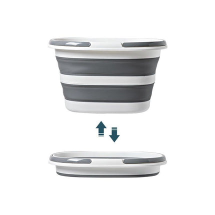 Blue Foldable Collapsible Bucket - 16L Portable Space Saving Basin for Laundry Cleaning Outdoor Use
