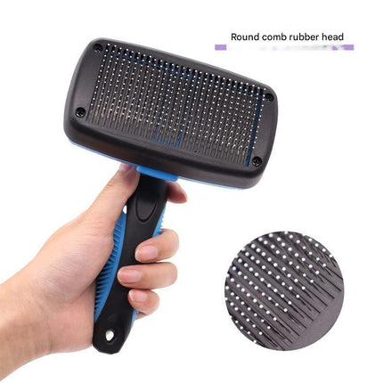 Sky blue Pet Grooming Brush - Large Self-Cleaning Deshedding Tool for Cats and Dogs
