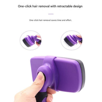 Sky blue Pet Grooming Brush - Large Self-Cleaning Deshedding Tool for Cats and Dogs