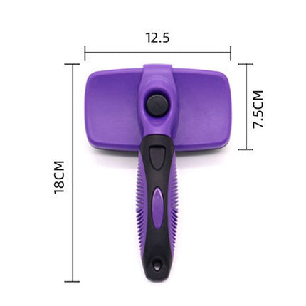 Yellow Pet Grooming Brush - Large Self-Cleaning Deshedding Tool for Cats and Dogs