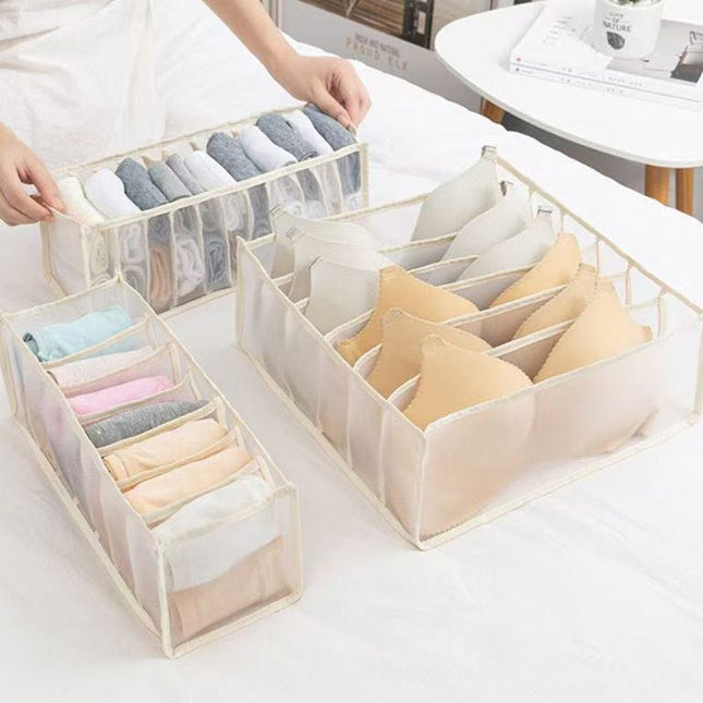 Beige Drawer Underwear Organiser Set