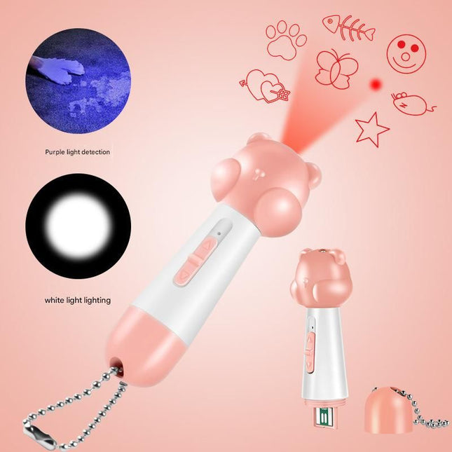 Pink Bear Laser Cat Toy Set
